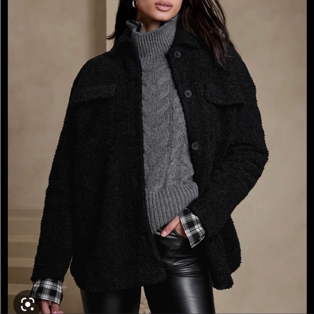 Banana Republic Petite Sherpa Shacket XXS
